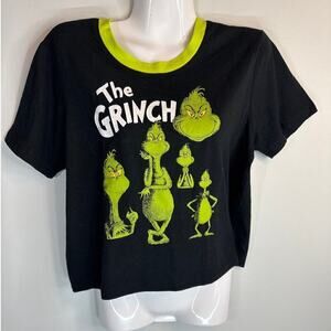 Dr.‎ Seuss The Grinch Black Cropped Top Women's XL NWOT